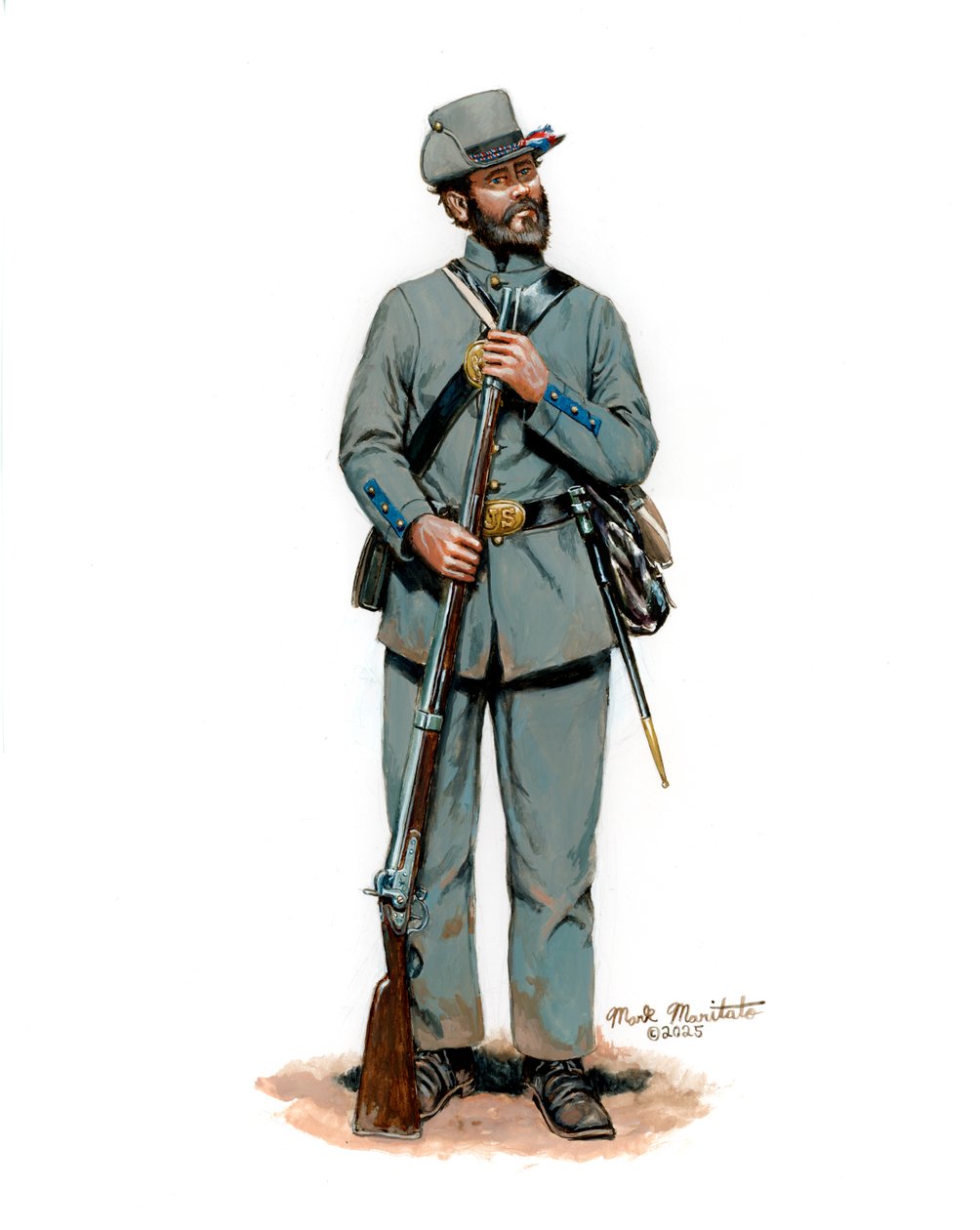 21. Illinoisin jalkaväkirykmentti 1861, 2025 (akryyli, guassi, Bristol) tekijältä Mark Maritato