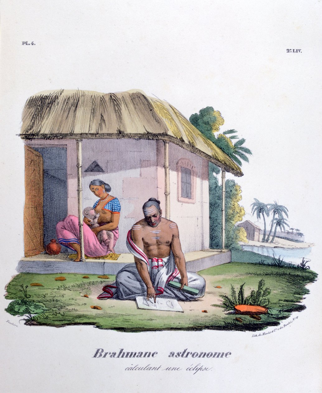 Brahminin tähtitieteilijä, Pimennyksen laskeminen, 1828 tekijältä Marlet et Cie