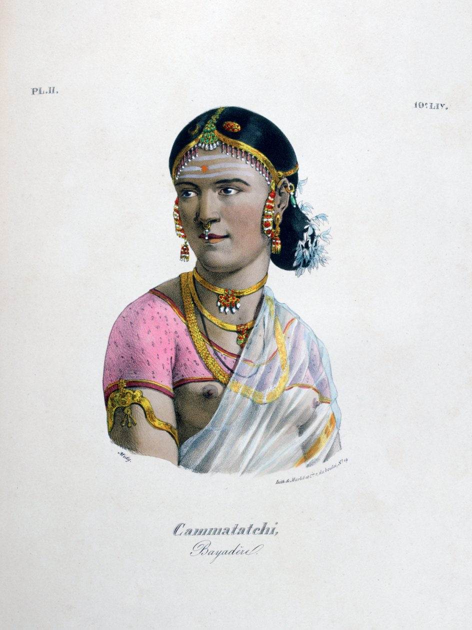 Naistanssija Bayadere, 1828 tekijältä Marlet et Cie