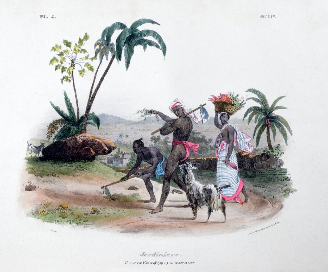Puutarhurit, 1828 tekijältä Marlet et Cie