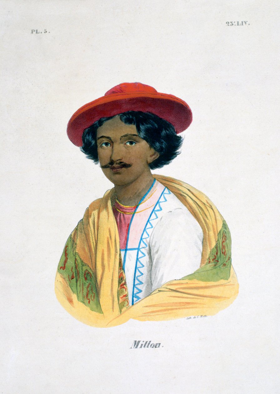 Intiaanimies, 1800-luku tekijältä Marlet et Cie