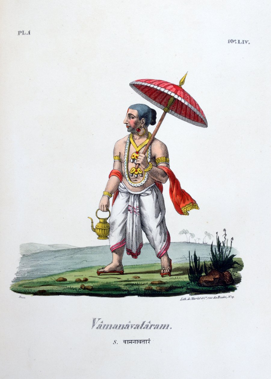 Vamanavataram kääpiö, 1828 tekijältä Marlet et Cie