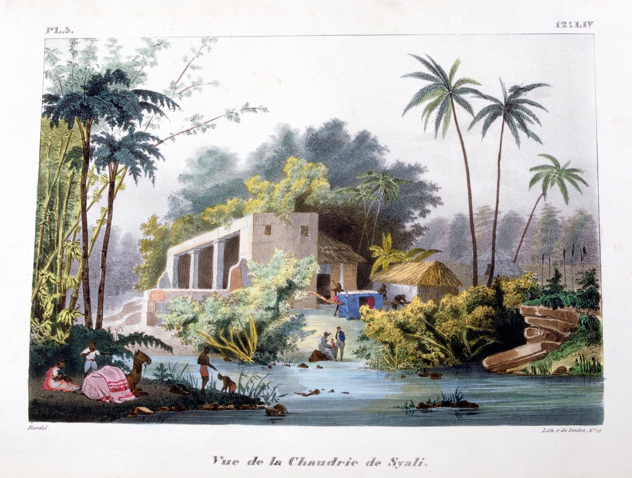 Näkymä Chaudrie of Syali, Intia, 1828. tekijältä Marlet et Cie