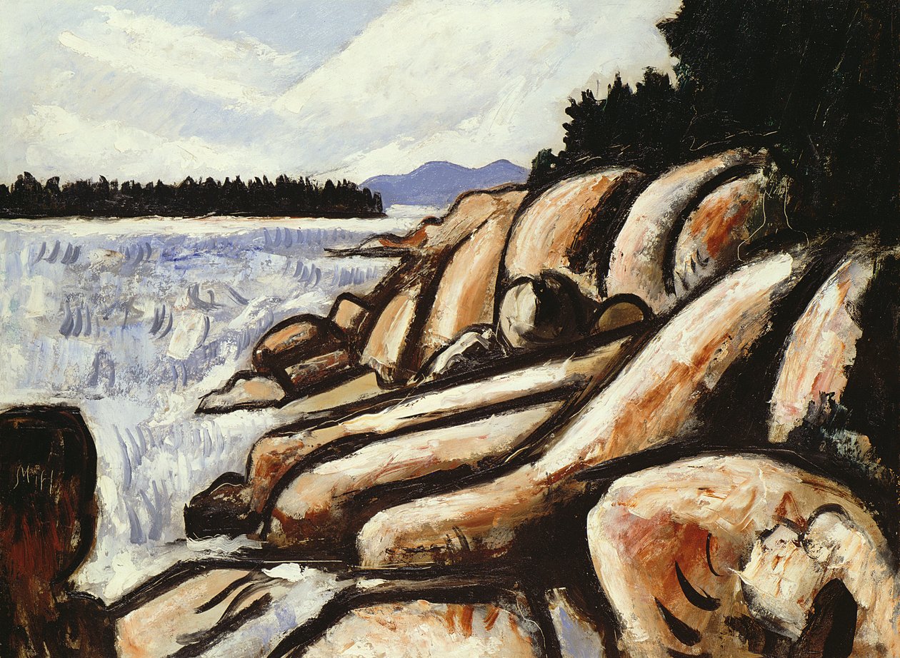 City Point, Vinalhaven, 1937-38 (öljy akatemian taululle) tekijältä Marsden Hartley