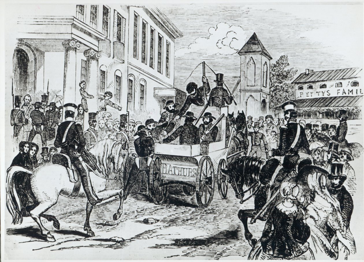 Hallituksen kuljetusväline saapui Sydneyn siirtomaavaltion valtiovarainministeriöön 21. elokuuta 1851 