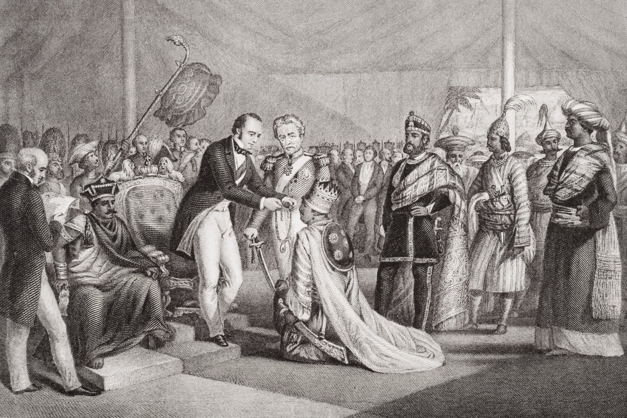 Grand Durbar Cawnporessa Sepoyn kapinan tukahduttamisen jälkeen, 1858, 