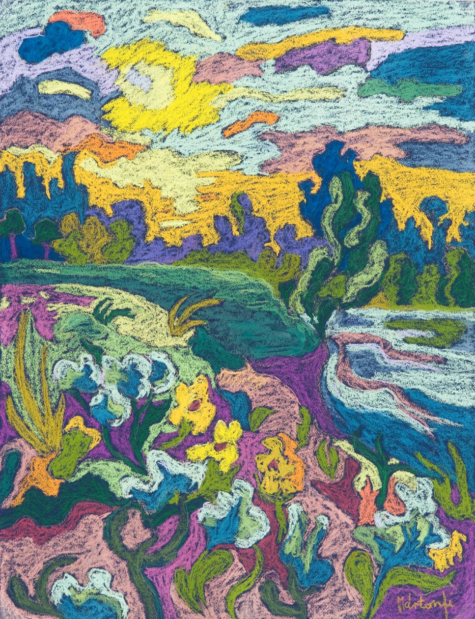 Blooming River Bank, 2009 (pastelli paperille) tekijältä Marta Martonfi Benke