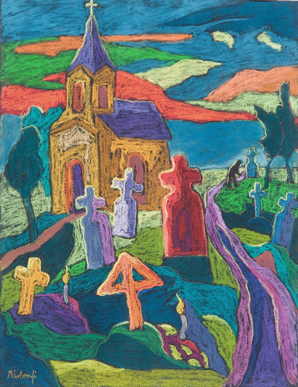 Kuolleiden päivä, 2006 (pastelli paperille) tekijältä Marta Martonfi Benke