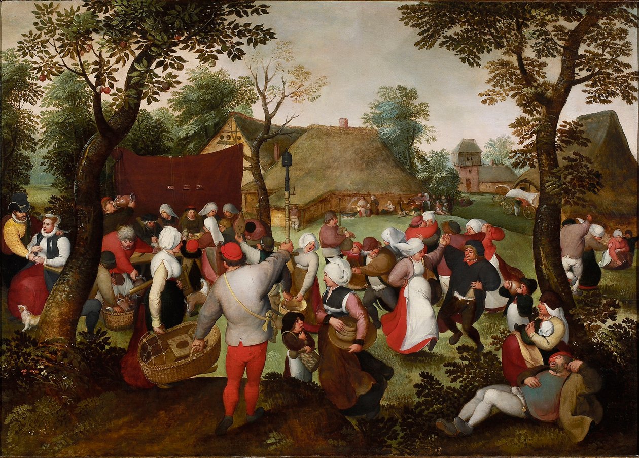Talonpoikahäät, noin 1559-1575. tekijältä Marten van Cleve the Elder