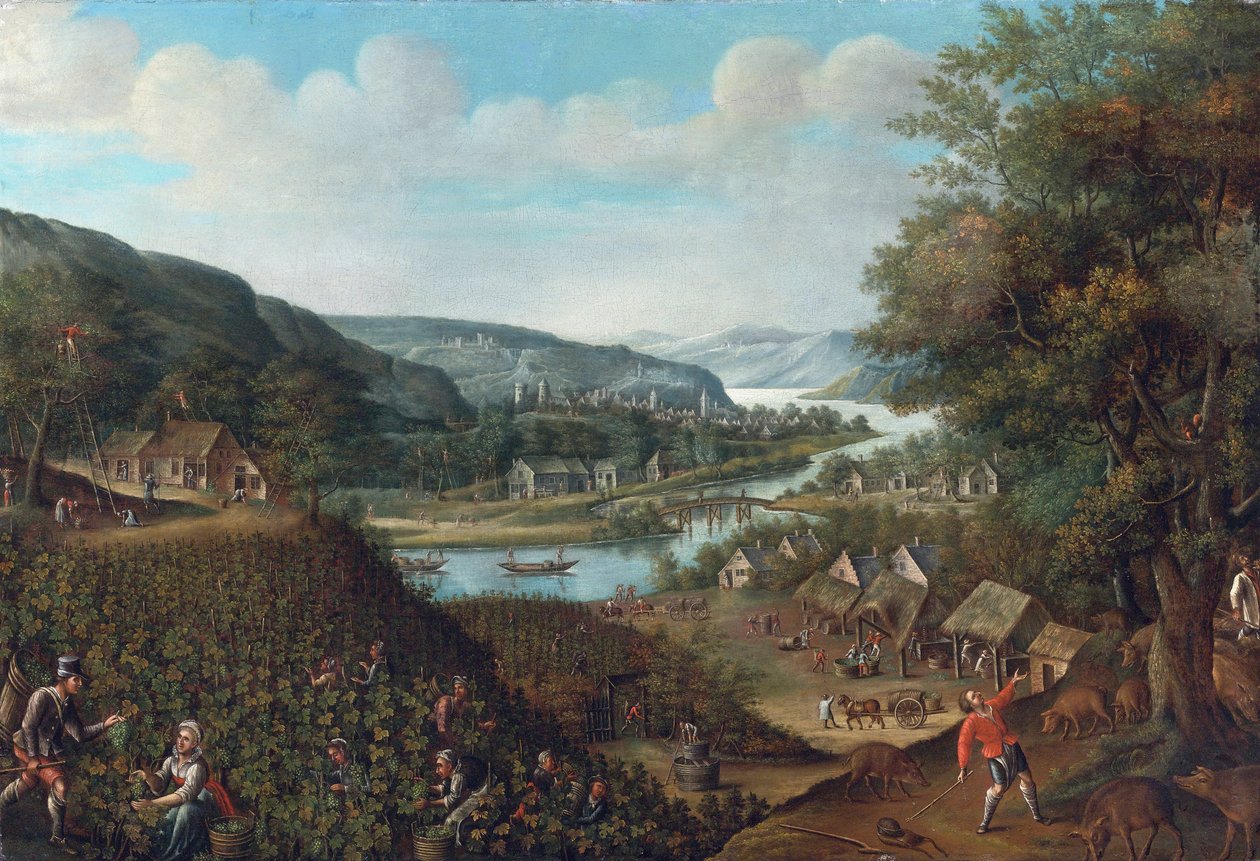 Autumn par Valckenborch, Marten van (1535-1612). Öljy kankaalle, koko: 88,3x129,5, , Yksityiskokoelma tekijältä Marten van Valckenborch