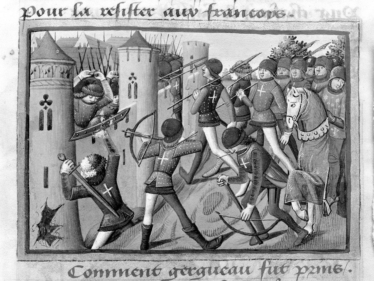 Ms Fr 5054 f.58v Jargeaun piiritys lokakuussa 1428, "Les Vigiles de Charles VII", 1484. tekijältä Martial de Paris