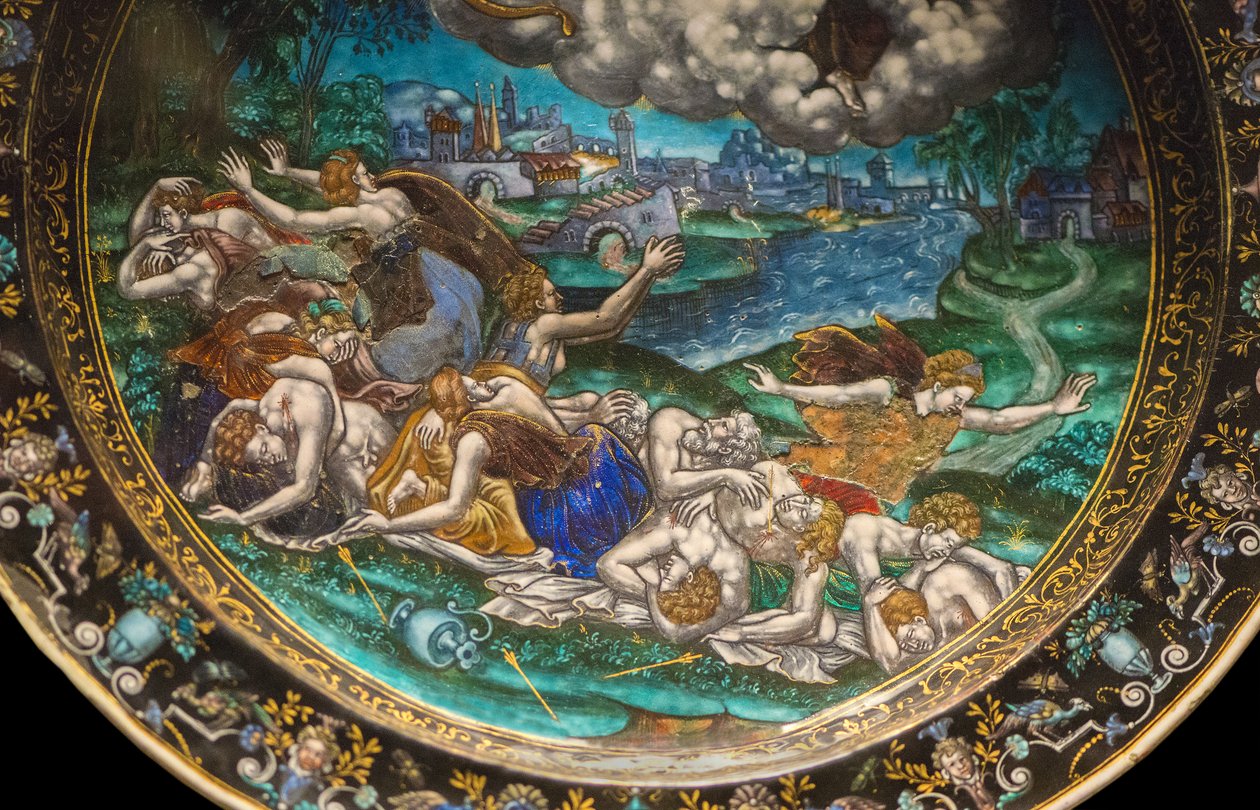 Niobidien verilöyly, yksityiskohta, n. 1580 (objekti) tekijältä Martial Courteys