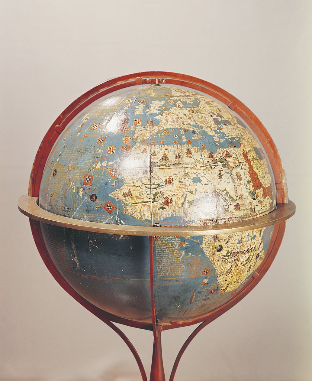Terrestrial Globe, jossa näkyy Intian valtameri, valmistettu Nürnbergissä, 1492 (yksityiskohta 158167) tekijältä Martin Behaim