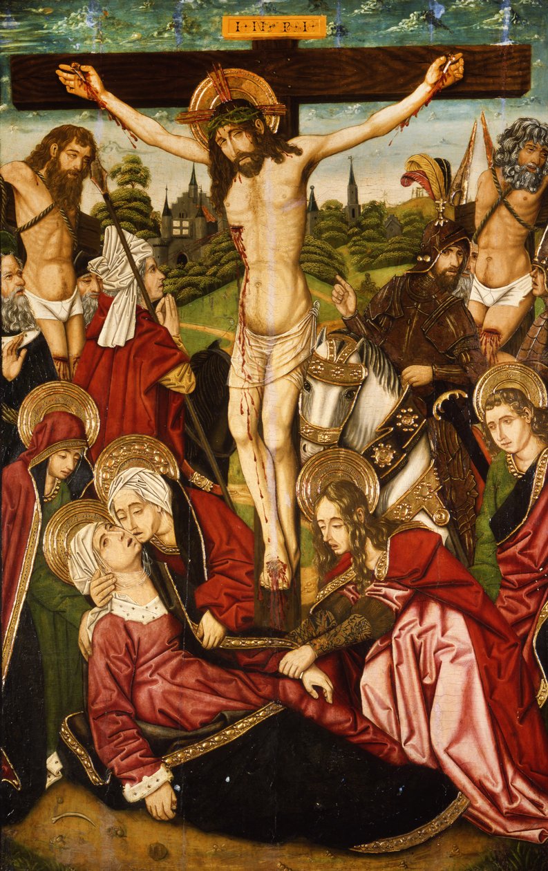 Ristiinnaulitseminen, n. 1480-1490 tekijältä Martín Bernat