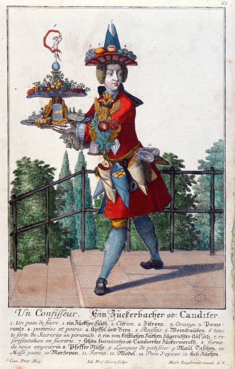 Konditori, n. 1735 (värikaiverrus) tekijältä Martin Engelbrecht