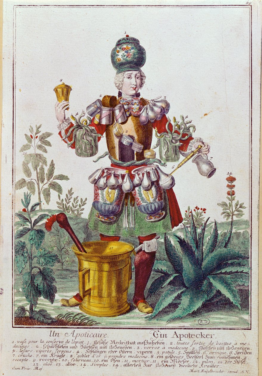 Apteekkari, n. 1735 tekijältä Martin Engelbrecht