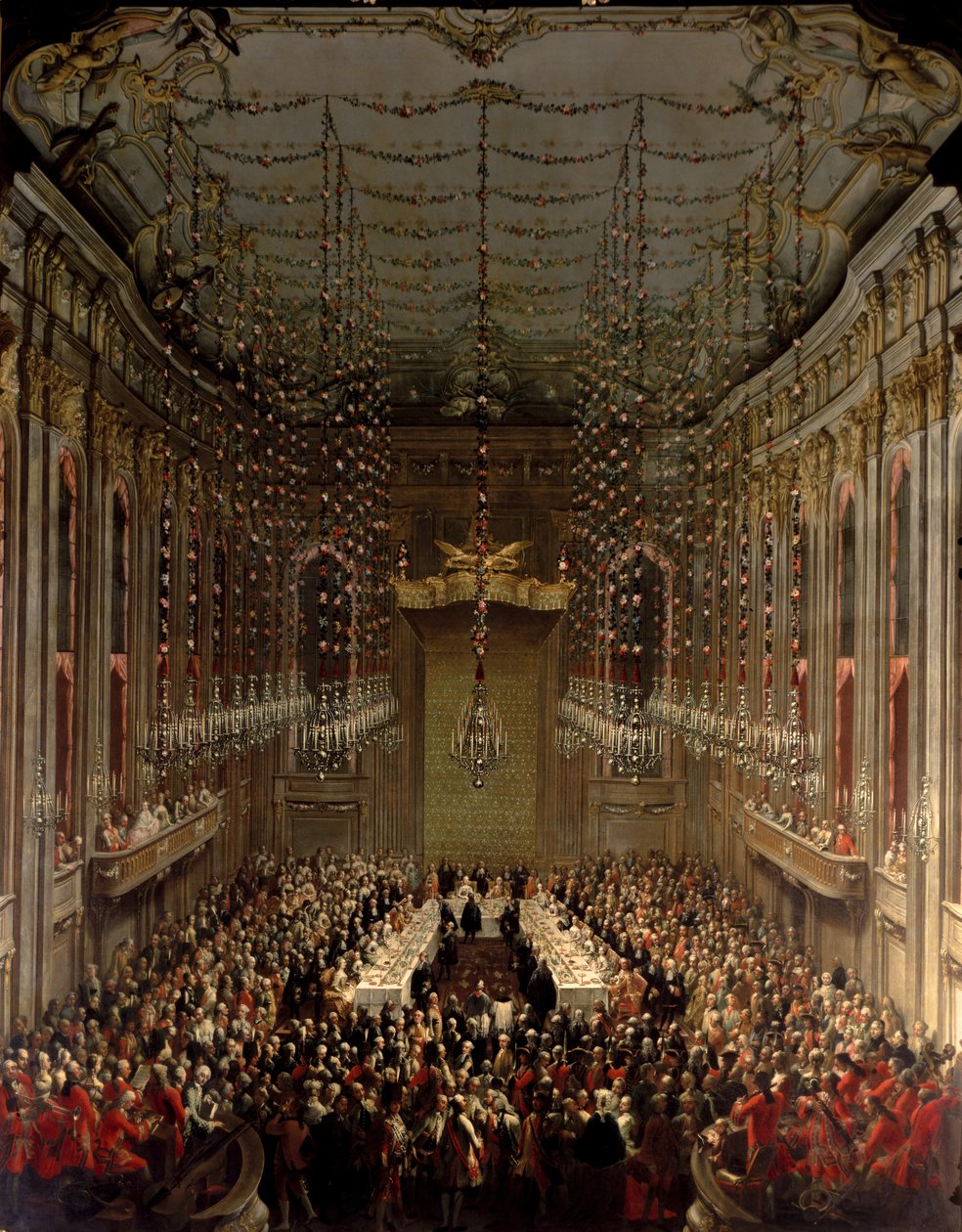 Banketti Redoutensaalissa, Wien, 1760 tekijältä Martin II Mytens or Meytens
