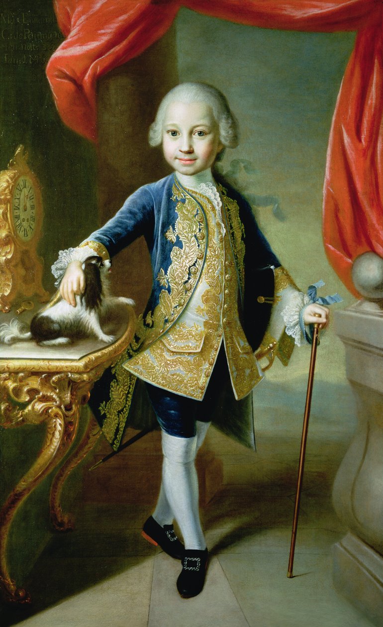 Pojan muotokuva lemmikkispanielin kanssa, 1700-luku tekijältä Martin II Mytens or Meytens
