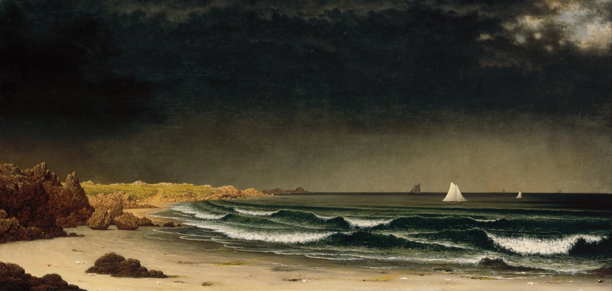 Lähestyvä myrsky- ranta lähellä Newportia tekijältä Martin Johnson Heade