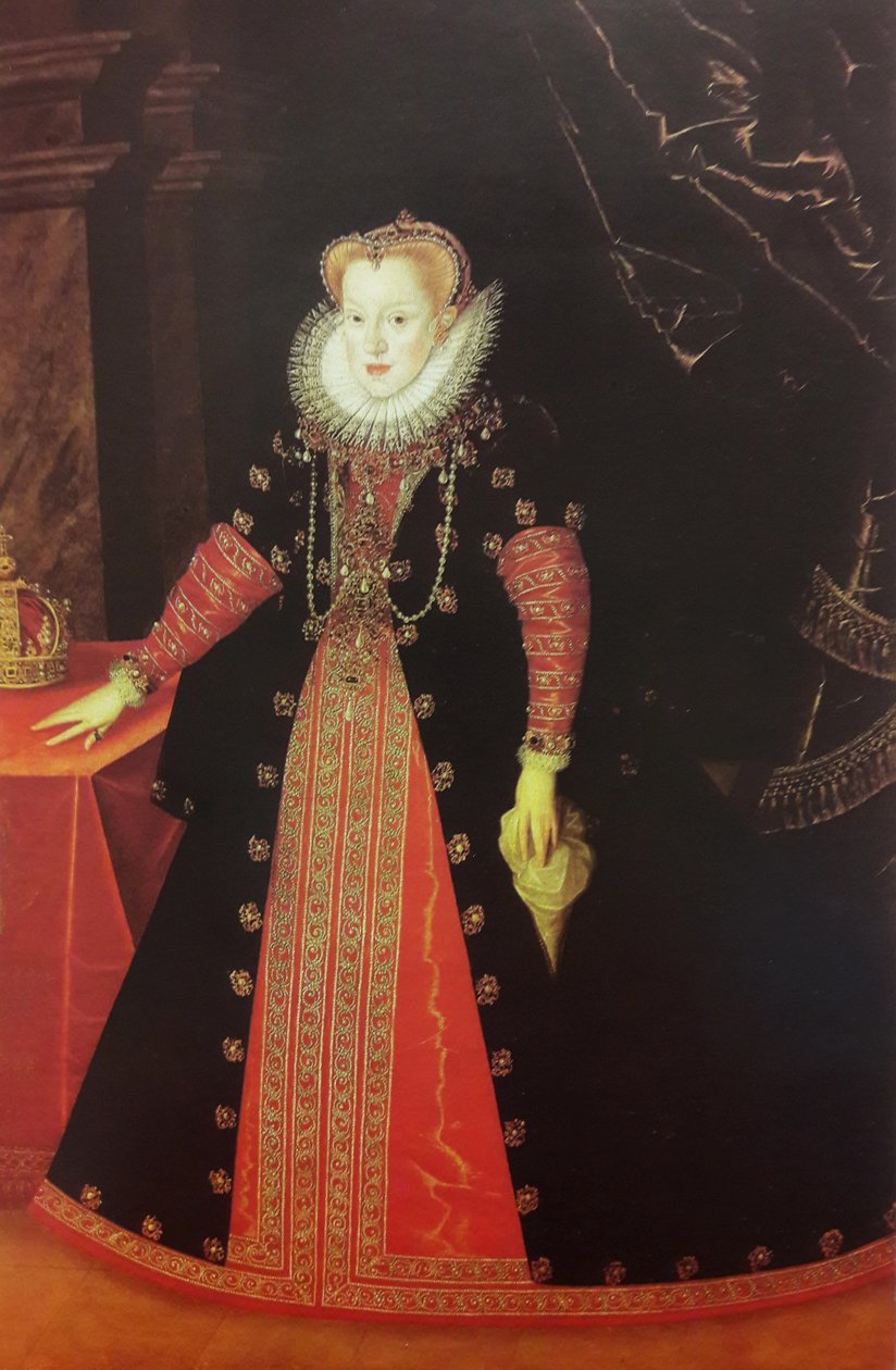 Täyspitkä muotokuva Anne of Austria (1573-1598) tekijältä Martin Kober