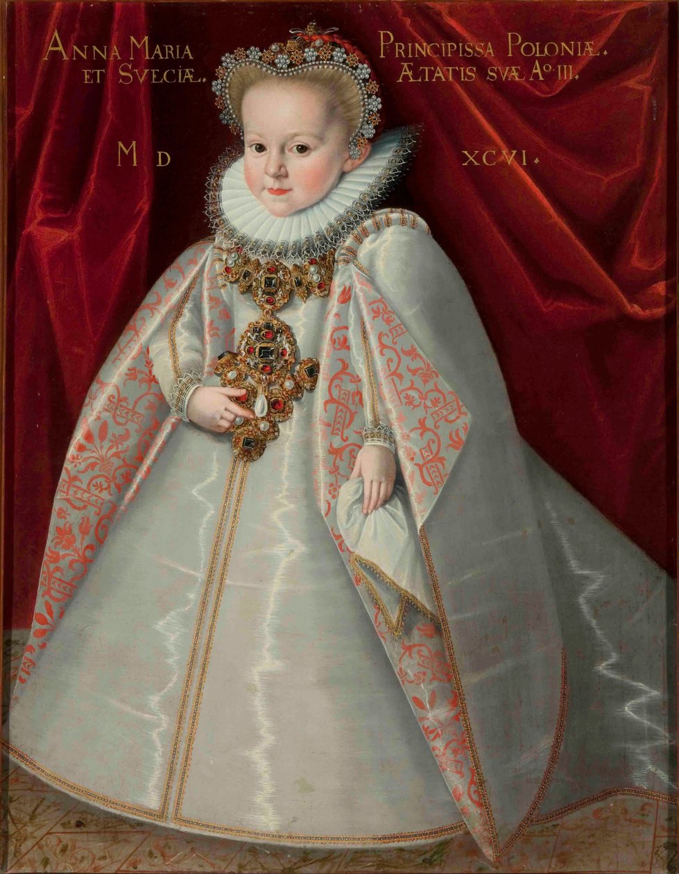 Muotokuva Anna Maria Vasa (1593–1600), Puolan kuninkaan Sigismund III: n tytär. tekijältä Martin Kober