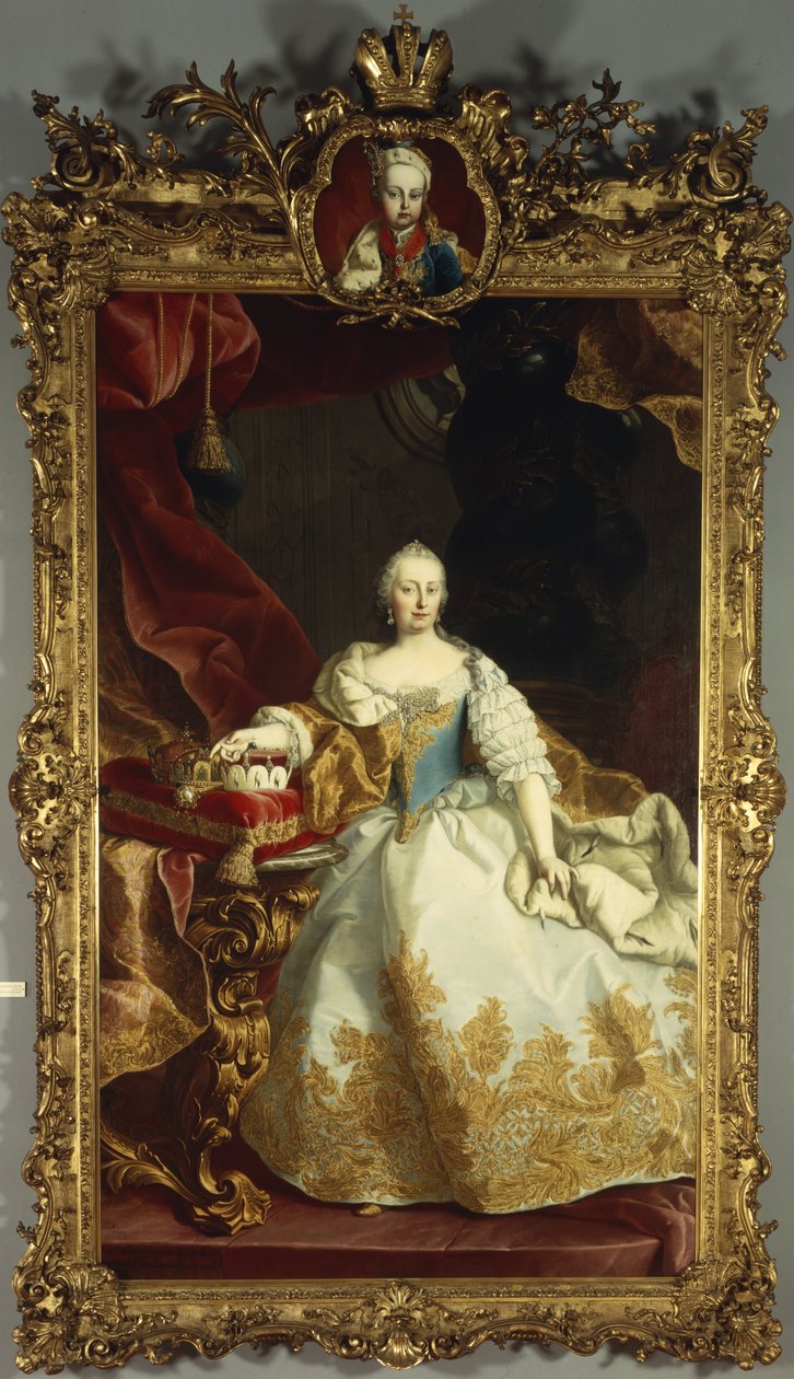 Muotokuva keisarinna Maria Teresasta ja Joosef II:sta lapsena, 1744. tekijältä Martin Meytens the Younger