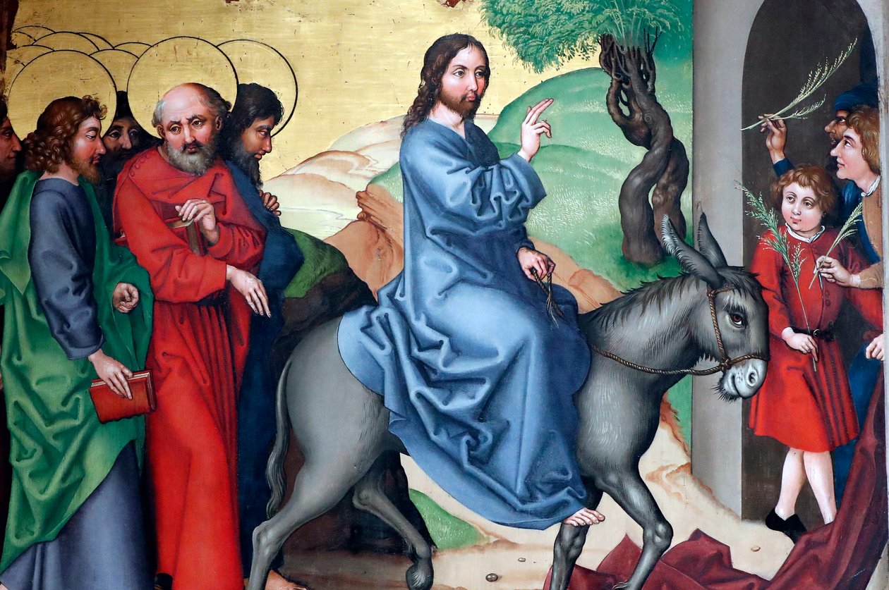 Kristuksen tulo Jerusalemiin, palmusunnuntai tekijältä Martin Schongauer