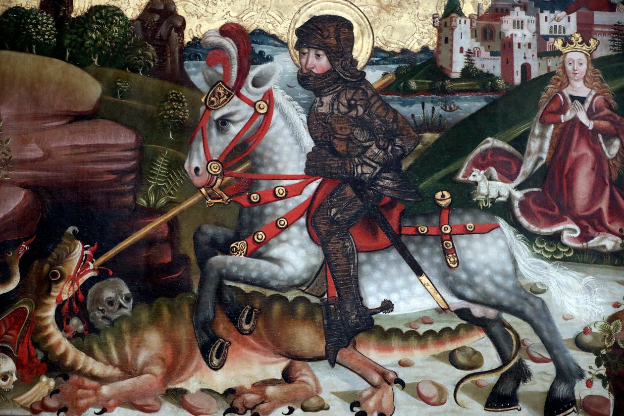 St George surmaa lohikäärmeen tekijältä Martin Schongauer