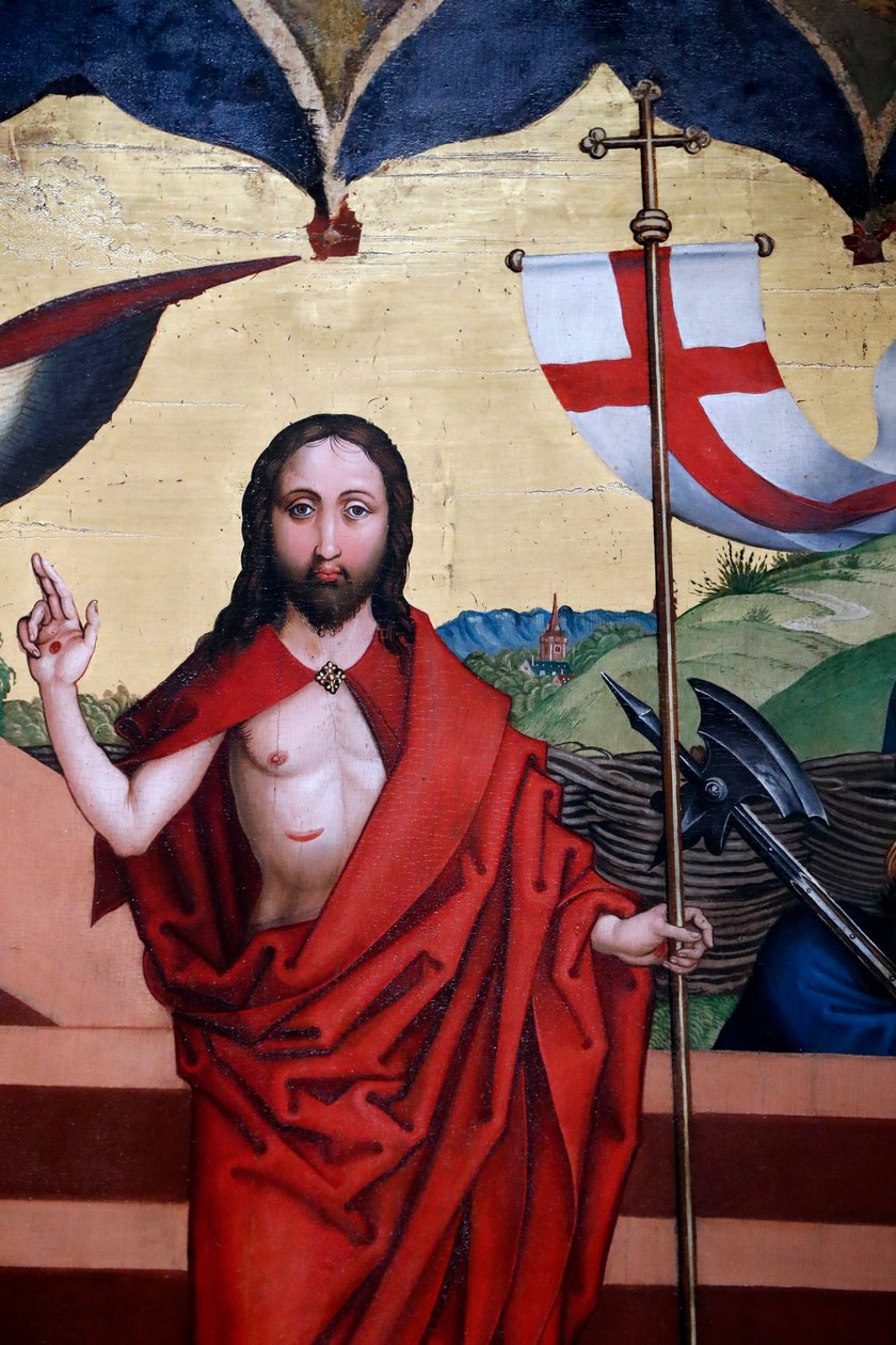 Jeesuksen ylösnousemus (öljy puulevylle) tekijältä Martin Schongauer