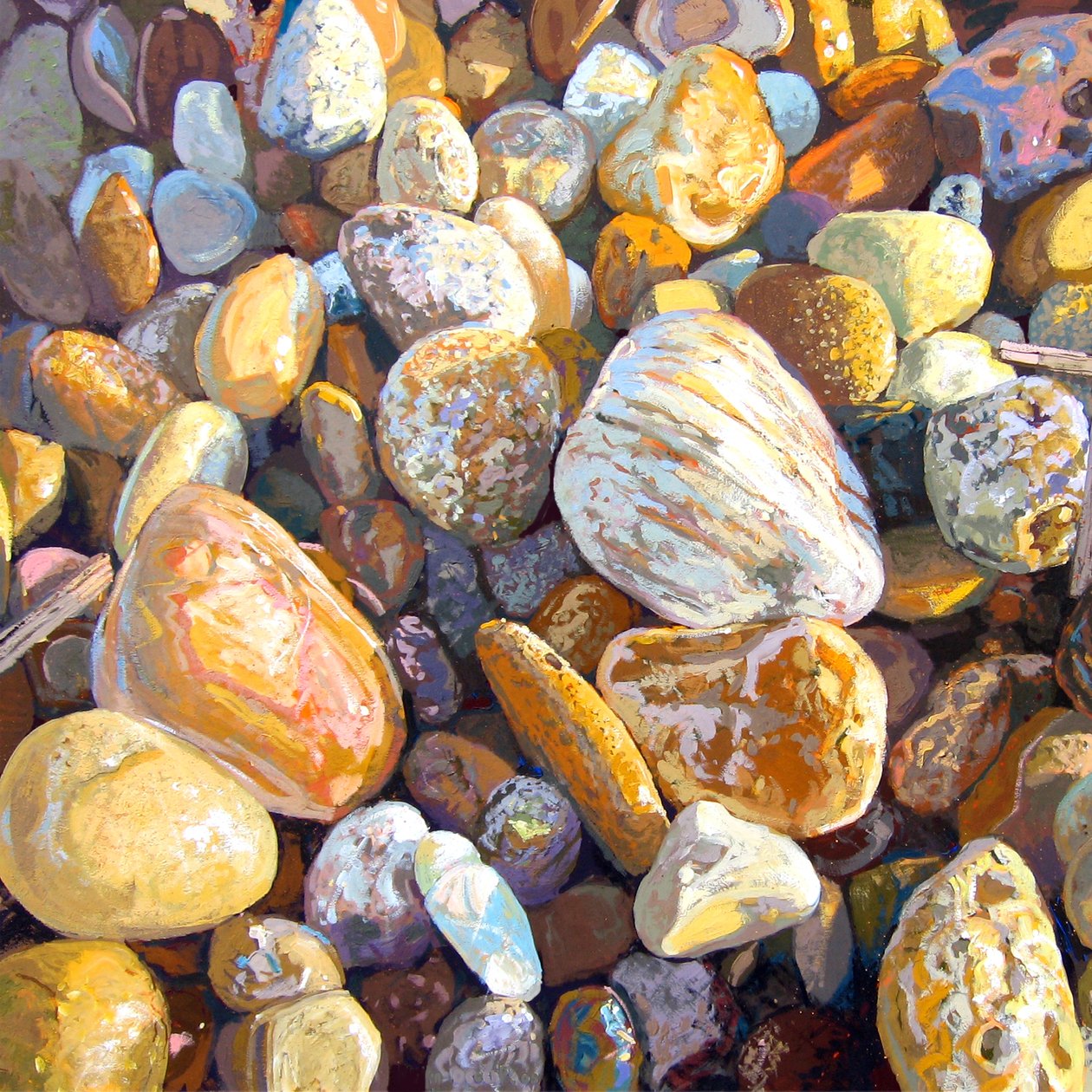 Beach Pebbles, 2007 (guassi aluksella) tekijältä Martin Decent