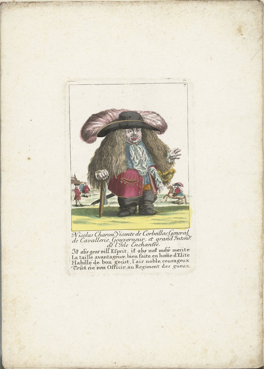 Kääpiö Nicolas Charon ratsuväen kenraalina, n. 1710 Nicolas Charon, Viconte de Corbeillac, ratsuväen kenraali, kuvernööri ja Grand Intendt. de l