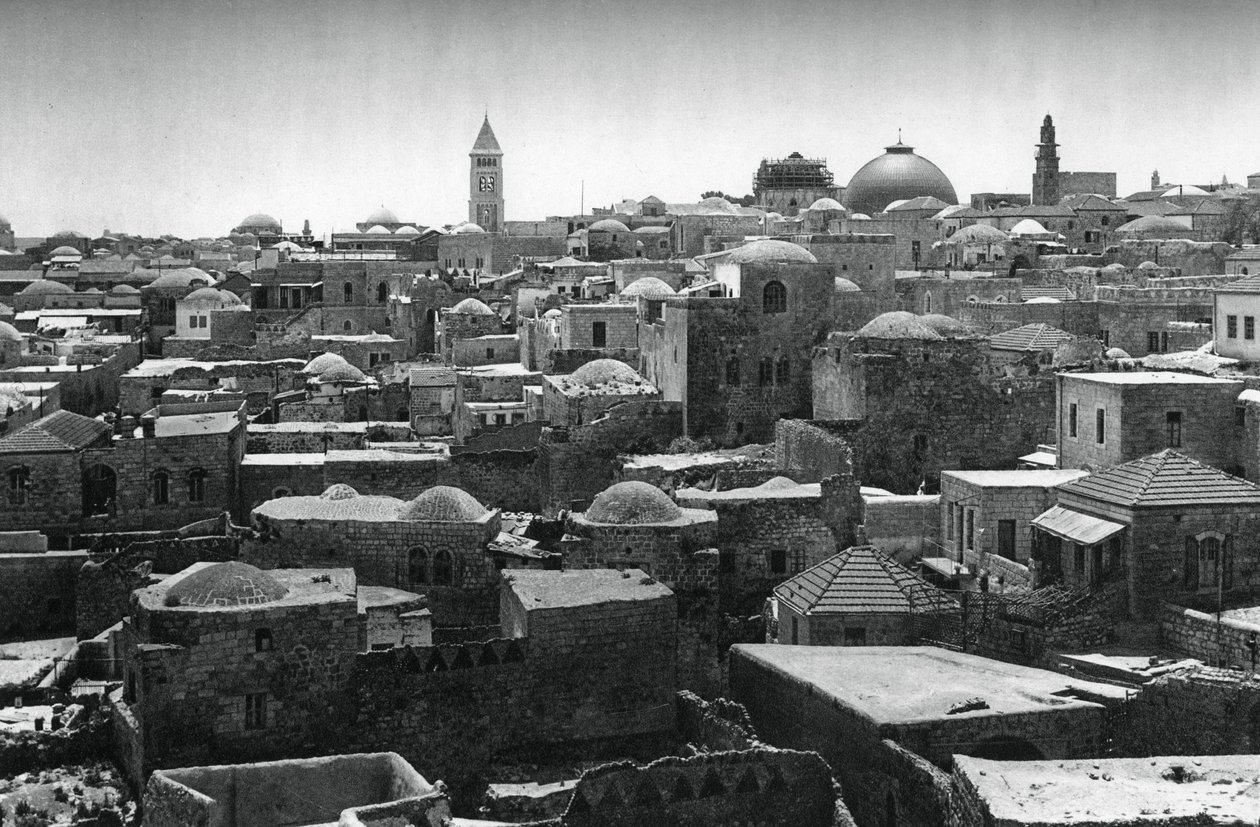Jerusalem ja Pyhän haudan kirkon kupoli, 1937 tekijältä Martin Hurlimann
