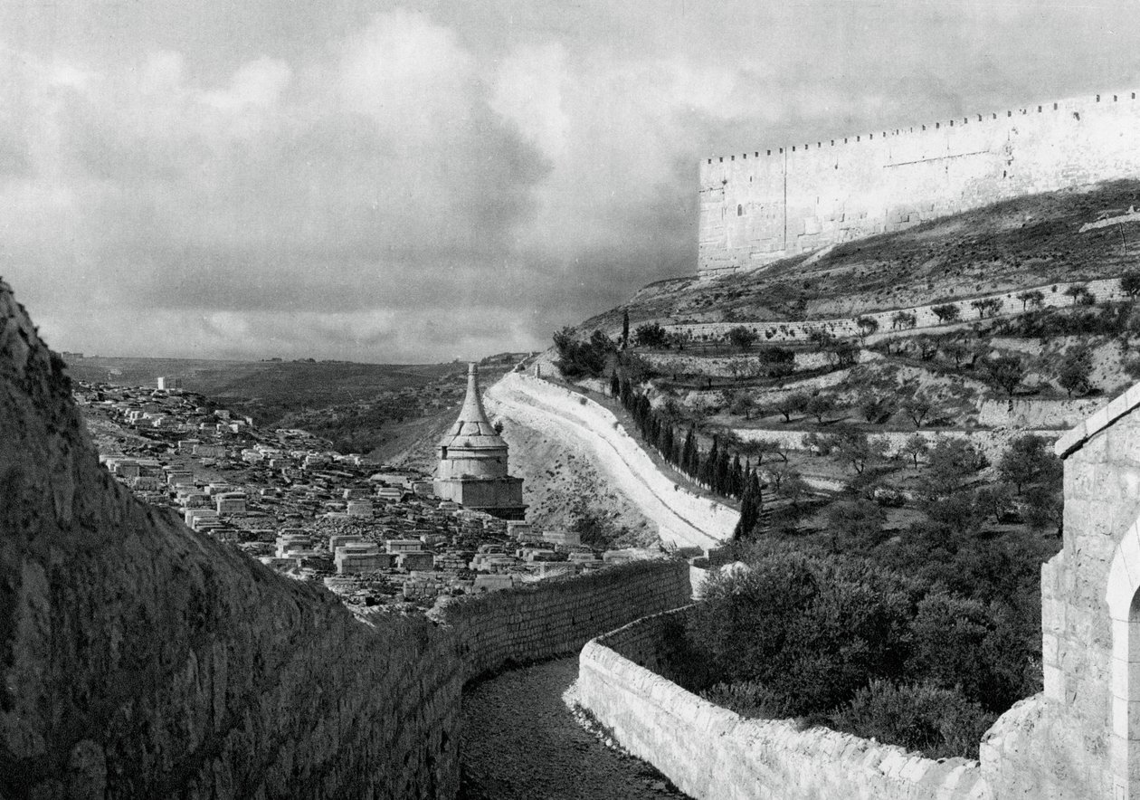 Juutalaisten hautauspaikat lähellä Jerusalemin muuria, 1937 tekijältä Martin Hurlimann