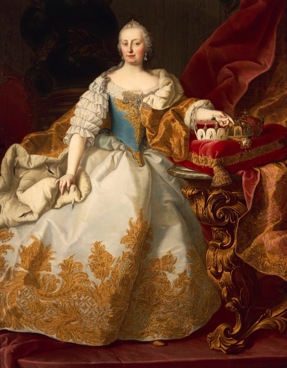 Itävalta, Wien, Pyhän Rooman keisarinnan Maria Theresa Habsburgin muotokuva tekijältä Martin II Mytens or Meytens