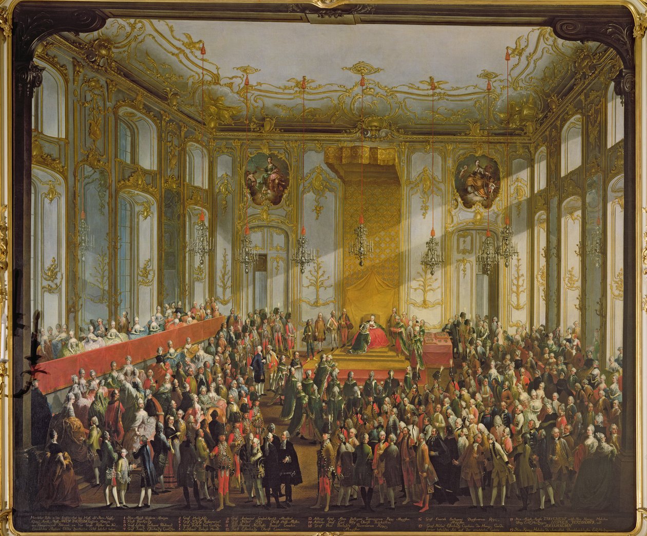 Keisarinna Maria Teresa Pyhän Tapanin ritarikunnan vihkimisessä, 1764 (katso lisätietoja numerosta 66581) tekijältä Martin II Mytens or Meytens