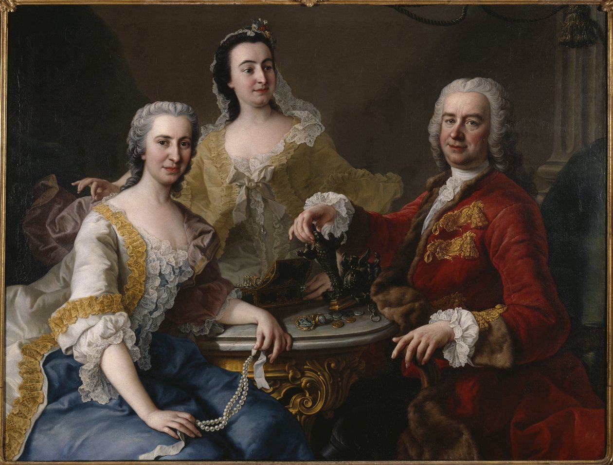 Joseph Angelo de France (1691-1761) perheen kanssa, kirjoittaneet Mijtens (Meytens), Martin van nuorempi (1695-1770). Öljy kankaalle tekijältä Martin II Mytens or Meytens