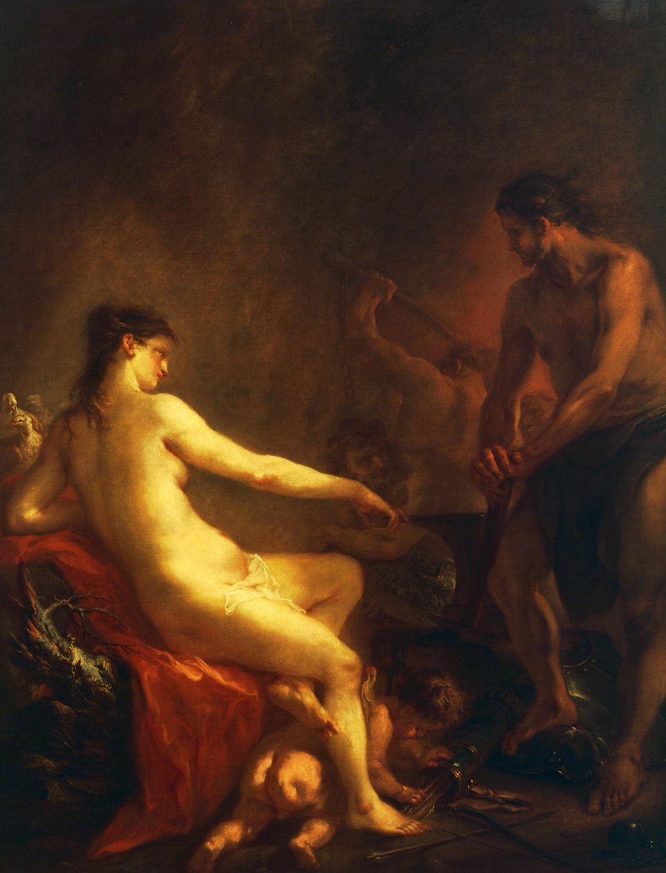 Venus ja Cupid Vulcanin pajassa tekijältä Martin Johann Schmidt