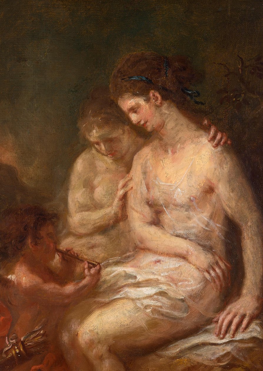 Kaksi nymfiä ja Amor tekijältä Martin Johann Schmidt