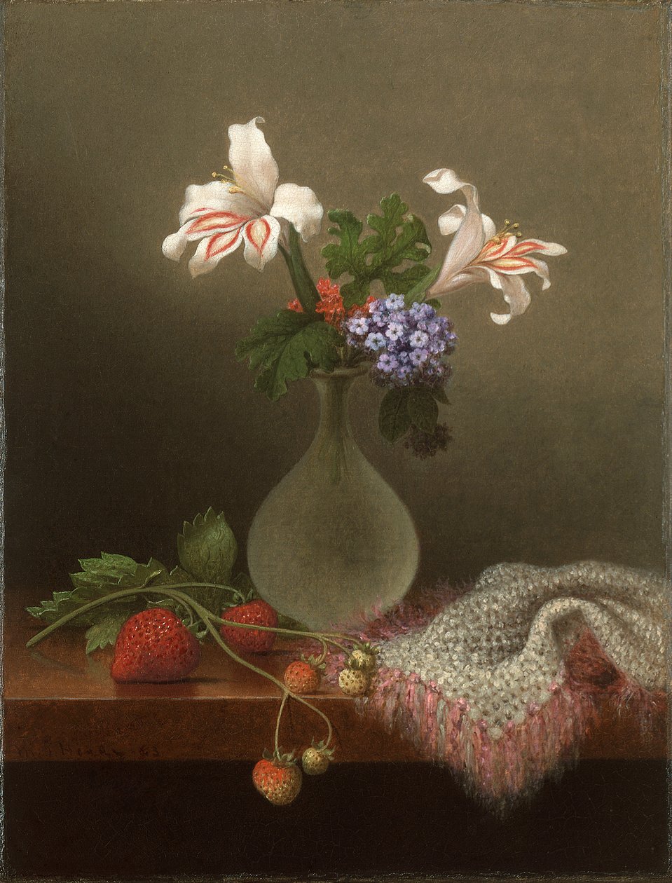 Maljakko maissililjoja ja heliotrooppia tekijältä Martin Johnson Heade