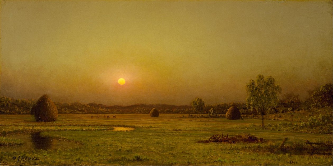 Auringonlasku marskimaalla, Newburyport, Massachusetts tekijältä Martin Johnson Heade