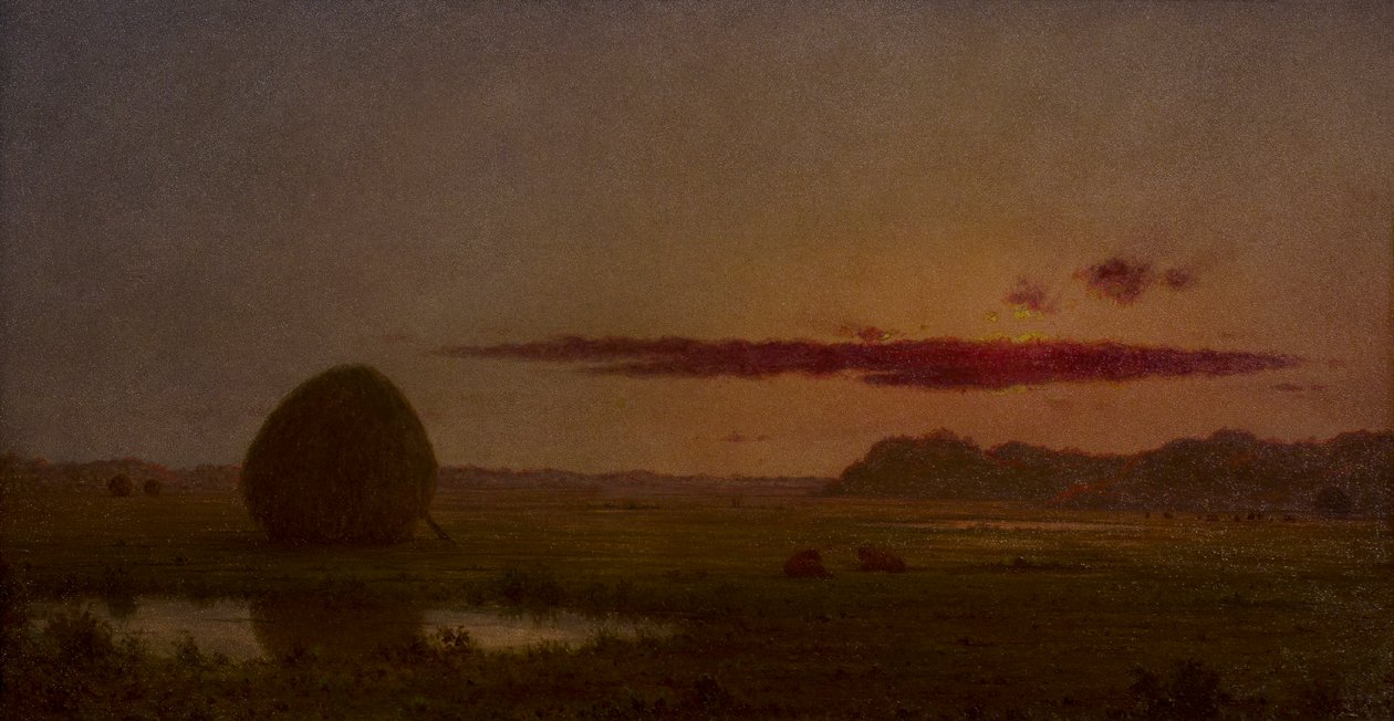 Auringonlasku, Newburyport Meadows tekijältä Martin Johnson Heade