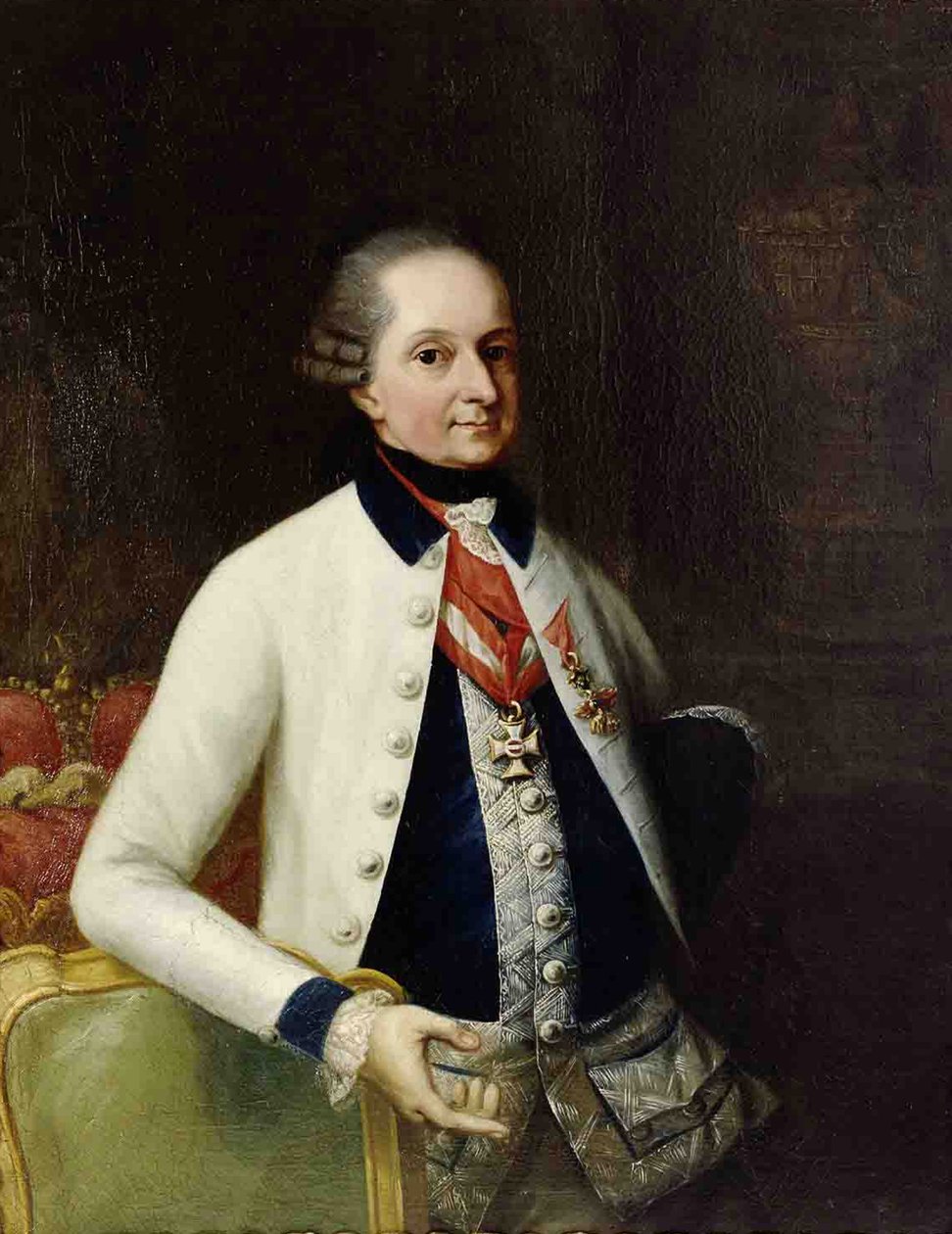 Nikolaus I, prinssi Esterházy 1714-1790 Unkarin jalkaväkirykmenttinsä nro 33 univormussa tekijältä Martin Knoller