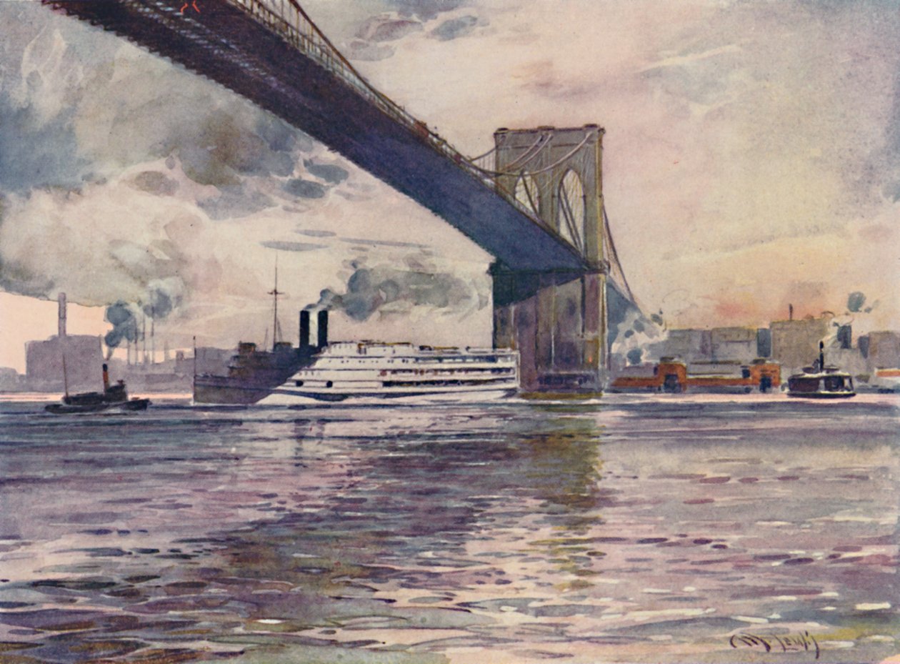 Brooklyn Bridge, New York, 1916 tekijältä Martin Lewis