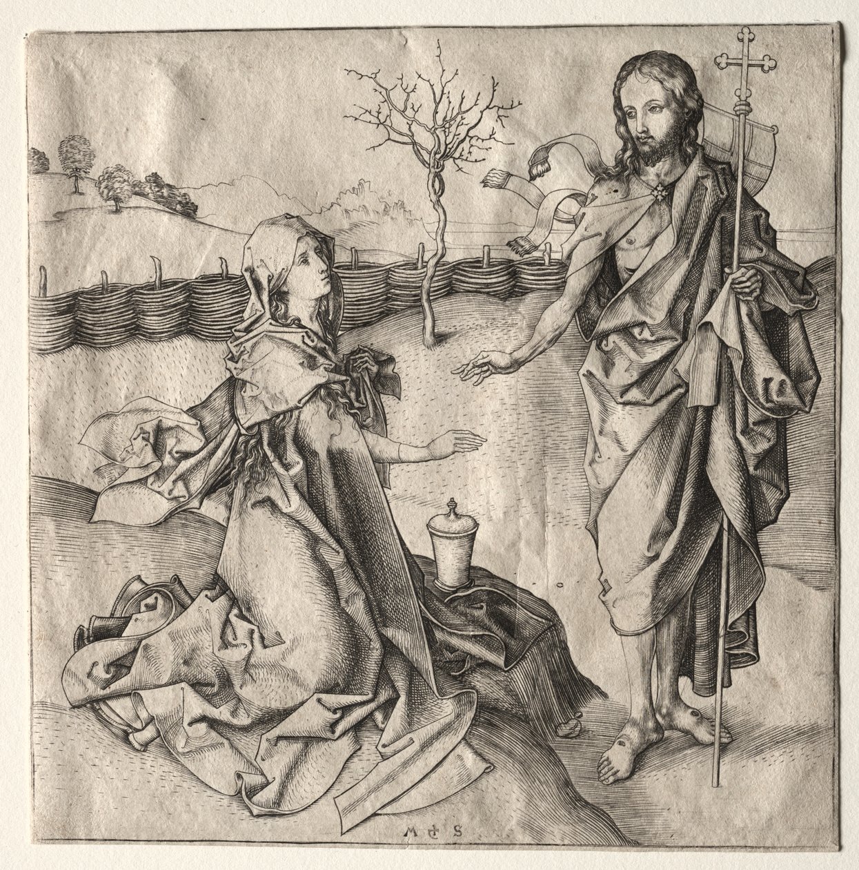 Kristus ilmestyy Magdalenalle tekijältä Martin Schongauer