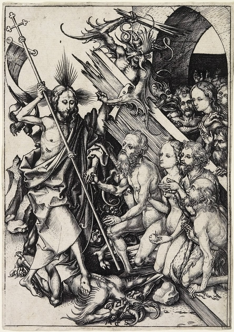 Kristus Limbossa, n. 1480 tekijältä Martin Schongauer