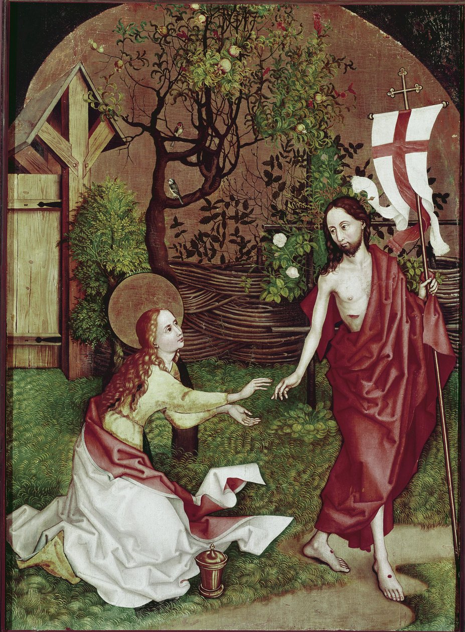 Noli me Tangere. Martin Schongauerin (1453-1491) maalaus, tempera puulle. Colmar, Unterlindenin museo tekijältä Martin Schongauer
