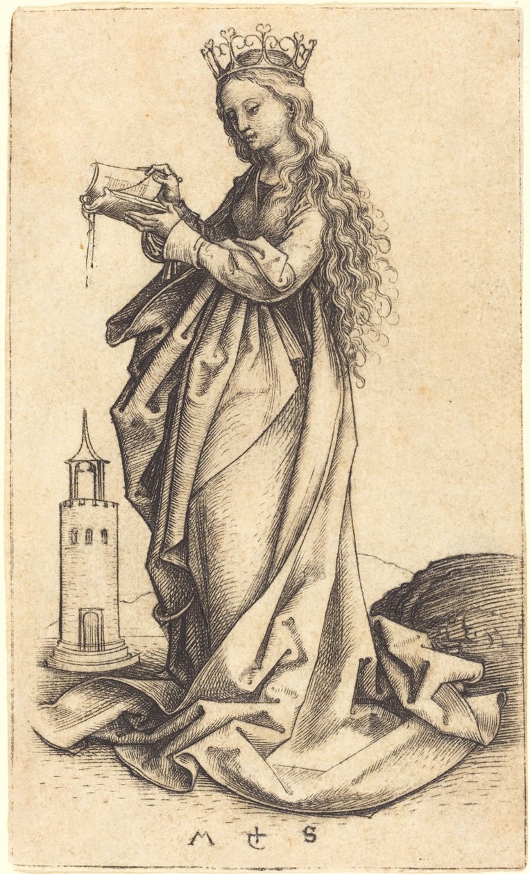 Pyhä Barbara tekijältä Martin Schongauer