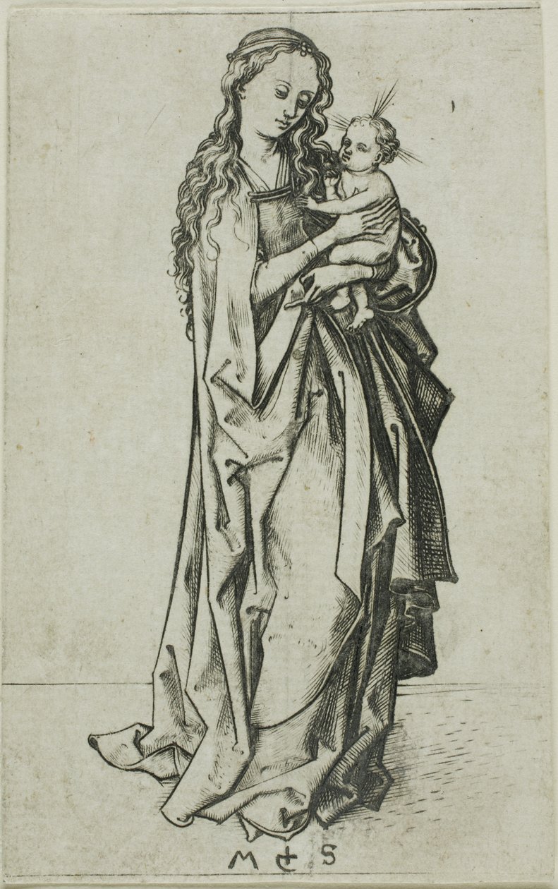 Pieni seisova Madonna ja lapsi tekijältä Martin Schongauer