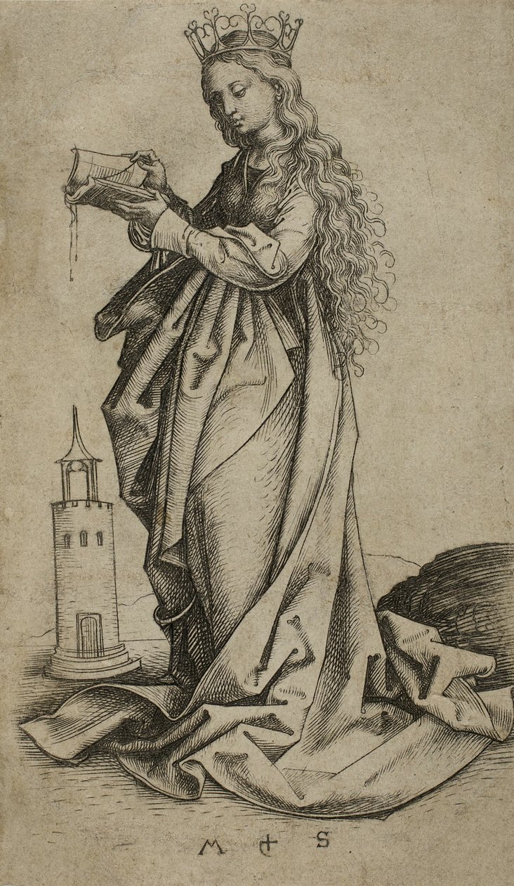 Pyhä Barbara tekijältä Martin Schongauer