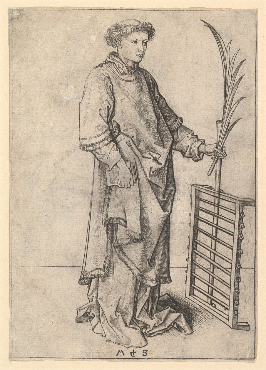 St. Lawrence, n. 1435-1491. tekijältä Martin Schongauer